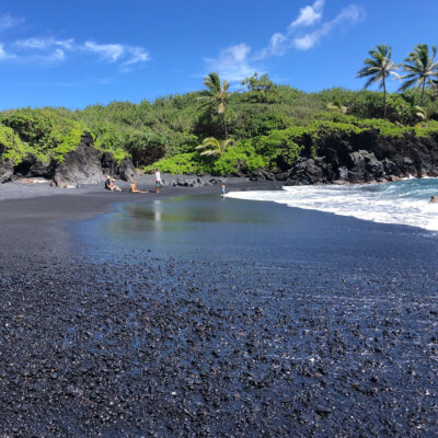 Wainapanapa State Park Black Sand Beach